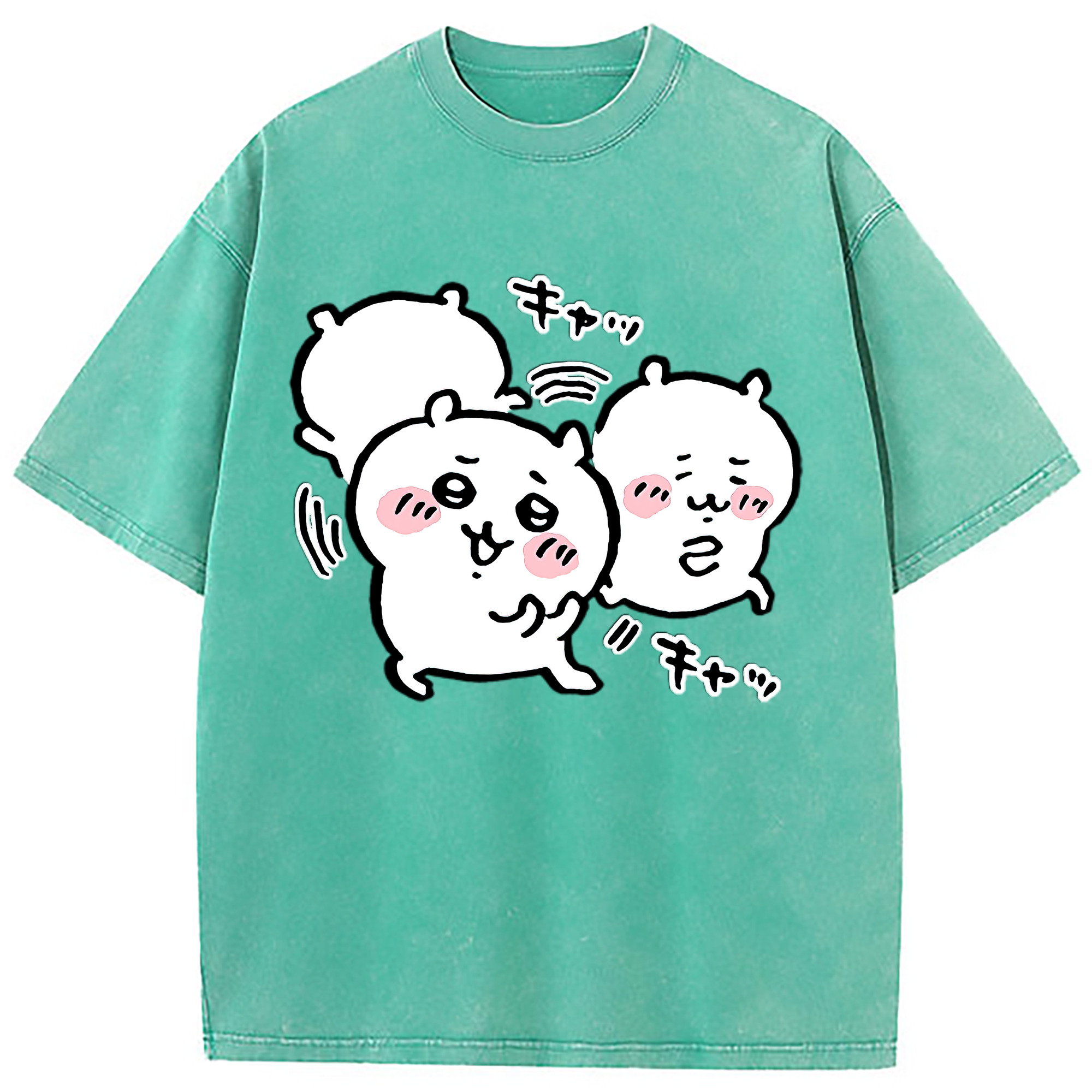（画像用） ちいかわ ちいかわ Chii-kawa chiikawa 綿100% ヴィンテージ風 半袖Tシャツ（フロントプリント）